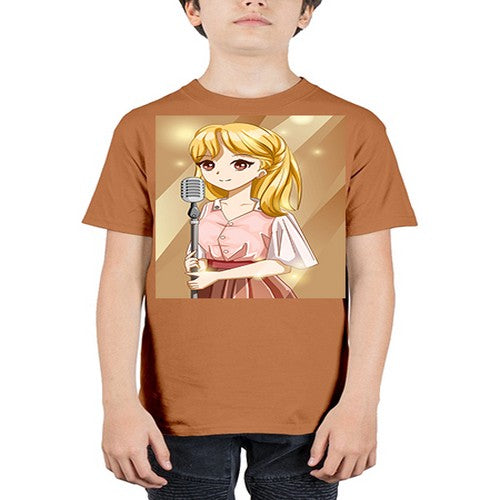 Beautiful girl singing in the studio 32# - anime - Youth Tee Unisex