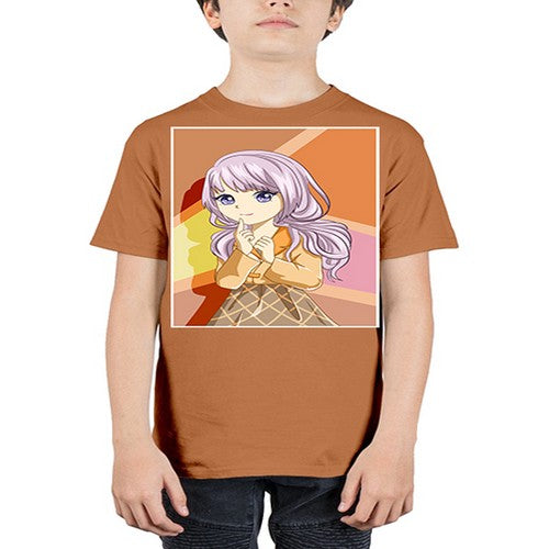 Beautiful girl with long purple hair 42# - anime - Youth Tee Unisex