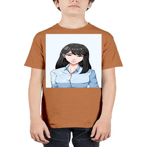Beautiful office woman long black hair 7# - anime - Youth Tee Unisex