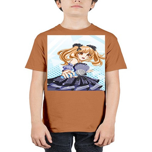 Beautiful singer girl with black dress 19# - anime - Youth Tee Unisex