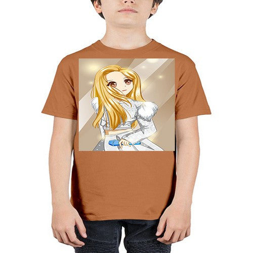 Beautiful singer girl with white dress 182# - anime - Youth Tee Unisex