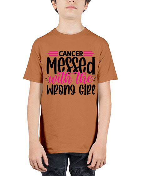 Cancer Messed with the Wrong Girl 29# - breast cancer - Youth Tee Unisex