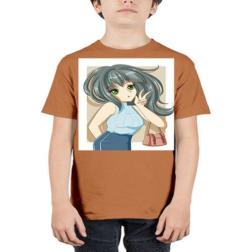 Cool and beautiful girl carry a fashion bag 96# - anime - Youth Tee Unisex