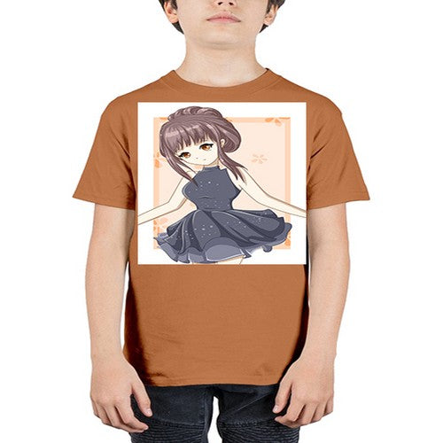 Cute and beatiful princess wearing black dress 117# - anime - Youth Tee Unisex