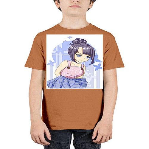 Cute and beautiful girl purple hair 167# - anime - Youth Tee Unisex