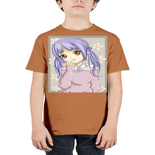 Cute and beautiful girl purple hair 25# - anime - Youth Tee Unisex