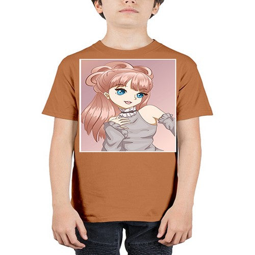 Cute and beautiful princess with brown long hair 55# - anime - Youth Tee Unisex