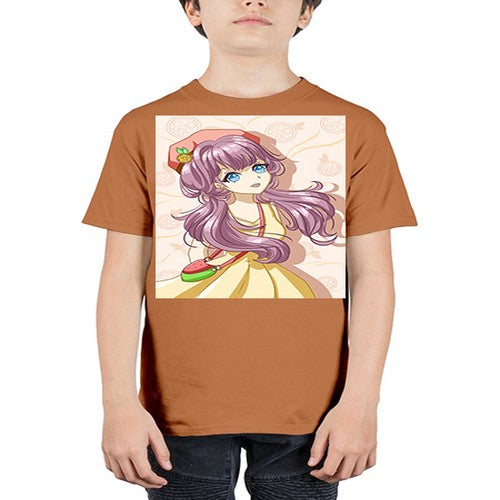 Cute and happy girl in summertime with fruit theme 33# - anime - Youth Tee Unisex