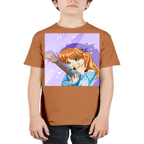 Cute and soft girl with guitar 53# - anime - Youth Tee Unisex
