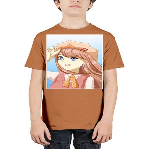 Cute beautiful and funny girl with hat 66# - anime - Youth Tee Unisex