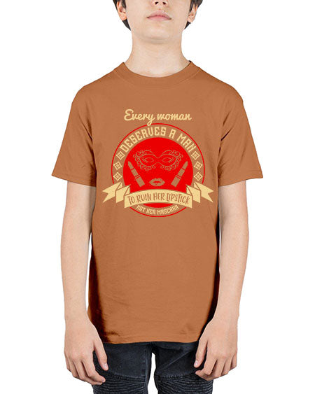 Every woman deserves a man to ruin her lipstick not her mascara Style 212# - beauty - fashion - Youth Tee Unisex