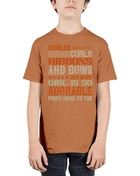 Giggles curls ribbons and bows Our baby girl is so adorable from head to toe Style 319# - baby - Youth Tee Unisex