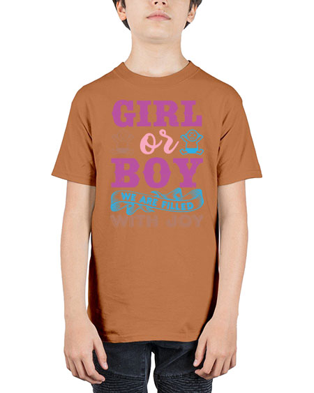 Girl or boy we are filled with joy Style 82# - baby shower - Youth Tee Unisex