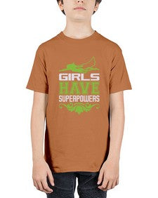 Girls have superpowers 129# - cartoon super hero - Youth Tee Unisex