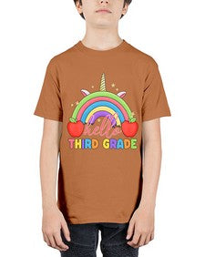Hello third Grade Unicorn Rainbow 349# - third grade - Youth Tee Unisex