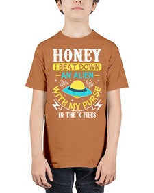 Honey i beat down an alien 4# - ufo - Youth Tee Unisex