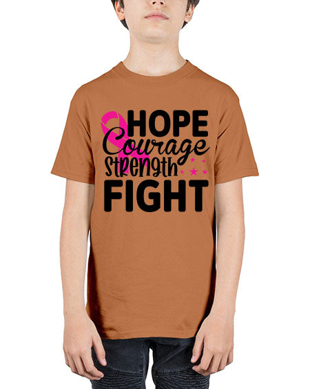 Hope Courage Strength Fight 21# - breast cancer - Youth Tee Unisex