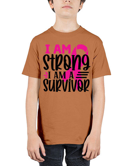 I Am Strong I Am a Survivor 19# - breast cancer - Youth Tee Unisex