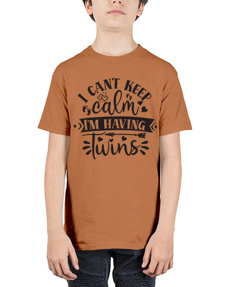 I can t keep calm I m having twins 339# - pregnancy - Youth Tee Unisex