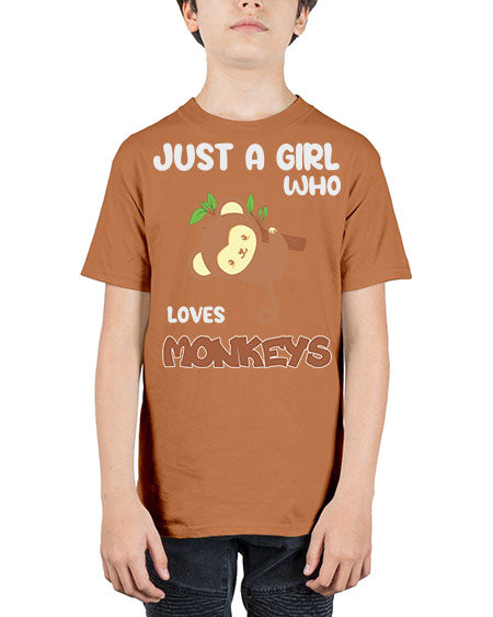 Just a Girl Who Loves 8# - monkey - Youth Tee Unisex