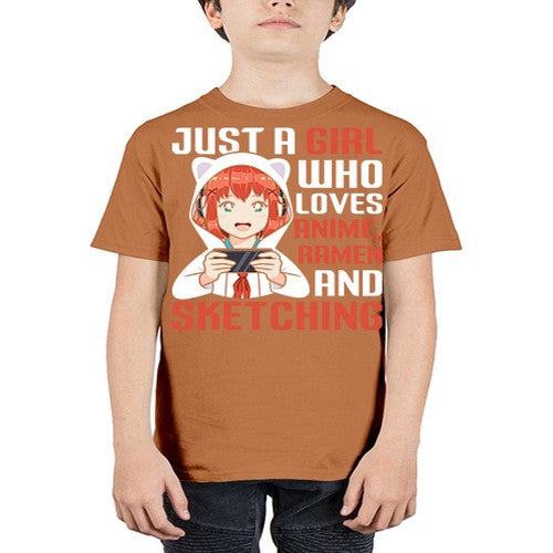 Just a girl who loves anime ramen and sketching260# - anime - Youth Tee Unisex