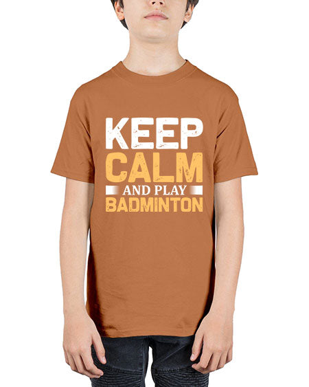 Keep calm 958# - badminton - Youth Tee Unisex