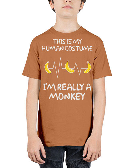 Monkey Human Costume Banana 15# - monkey - Youth Tee Unisex