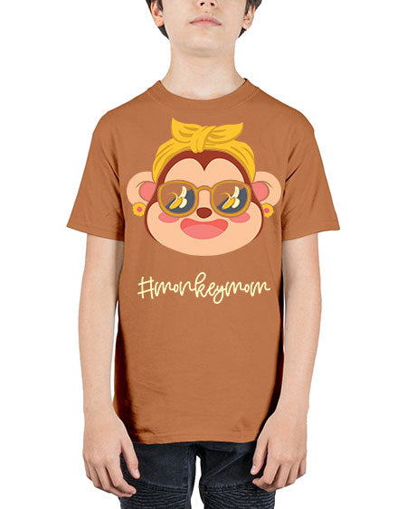 Monkey Mom Banana Glasses 16# - monkey - Youth Tee Unisex