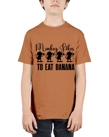 Monkey likes to eat banana  - monkey - Youth Tee Unisex