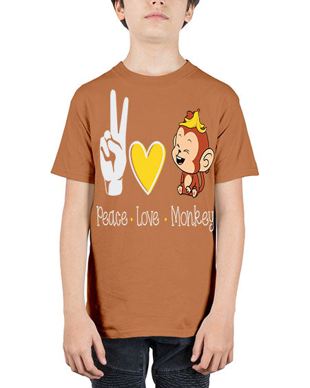 Peace Love Monkey 20# - monkey - Youth Tee Unisex