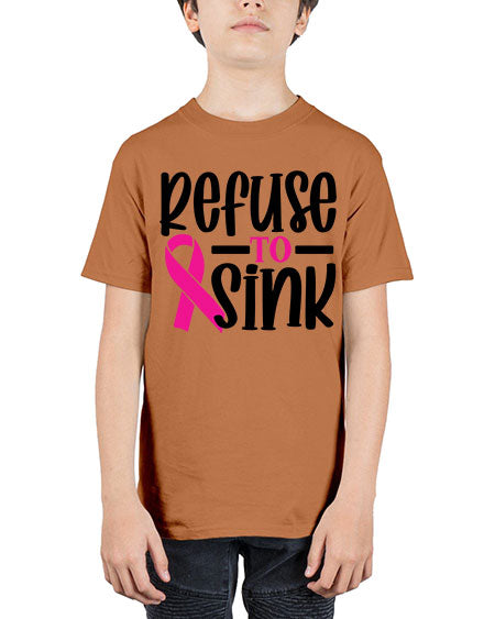 Refuse to Sink 9# - breast cancer - Youth Tee Unisex