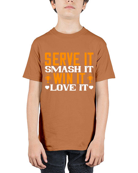 Serve it smash it win it love it 1883# - badminton - Youth Tee Unisex
