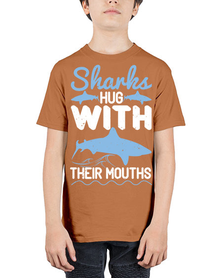 Sharks hug with their mouths Style 22# - shark-fish - Youth Tee Unisex