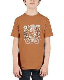 Skull Biker 1051# - skull and bones - Youth Tee Unisex