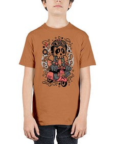 Skull Scooterist 1063# - skull and bones - Youth Tee Unisex
