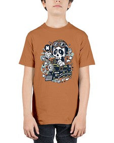 Skull Train 1067# - skull and bones - Youth Tee Unisex