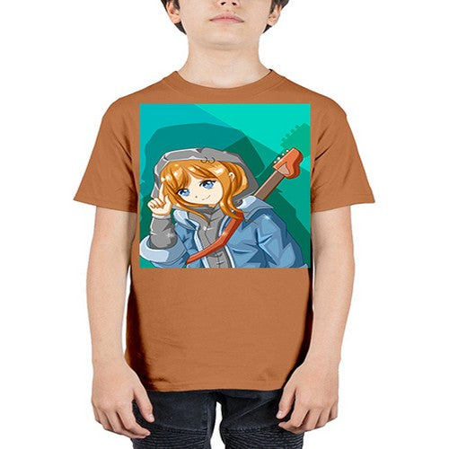 Swag and cute girl with a guitar 50# - anime - Youth Tee Unisex