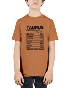 Taurus Nutrition Facts 490# - taurus - Youth Tee Unisex