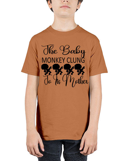 The baby monkey clung to  - monkey - Youth Tee Unisex