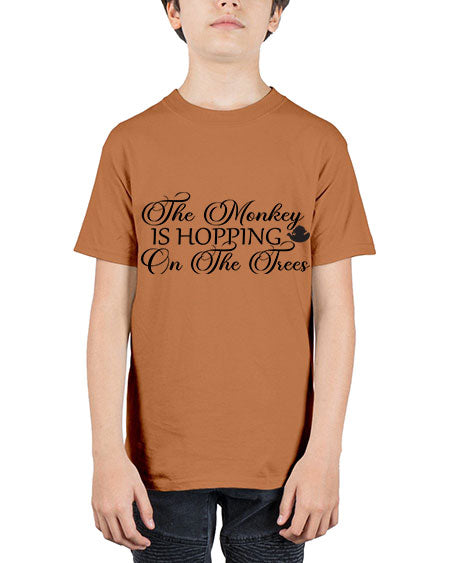 The monkey is hopping on  - monkey - Youth Tee Unisex