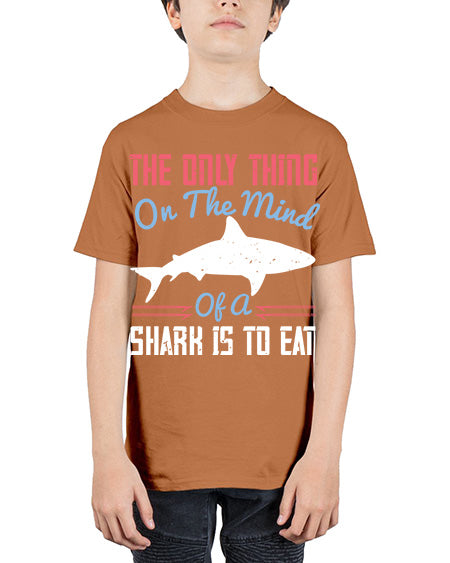 The only thing on the mind of a shark is to eat Style 18# - shark-fish - Youth Tee Unisex
