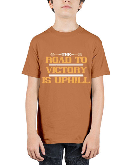 The road to victory is uphill 1822# - badminton - Youth Tee Unisex
