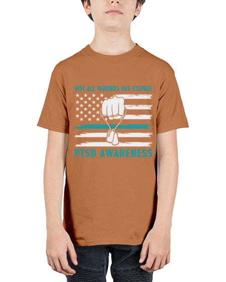 Veteran PTSD Not all wounds 4# - PTSD - Youth Tee Unisex