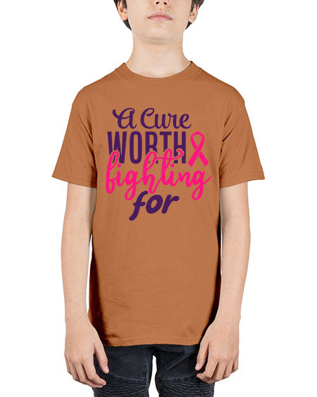 a cure worth fighting for Style 17# - breast cancer - Youth Tee Unisex