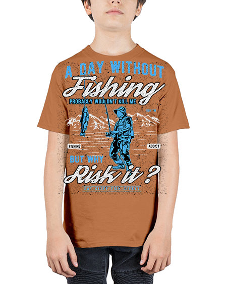 a day without fishing cs 68# - shark-fish - Youth Tee Unisex