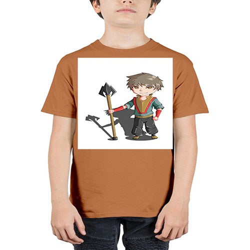a little boy holding a spear79# - anime - Youth Tee Unisex