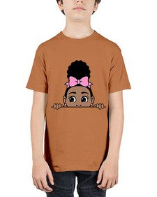 afro puff crown girl 3# - black girls or women - Youth Tee Unisex