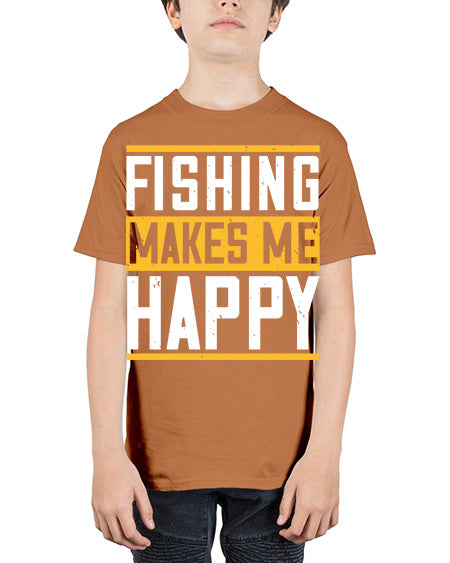 be happy and go for fishing 66# - shark-fish - Youth Tee Unisex