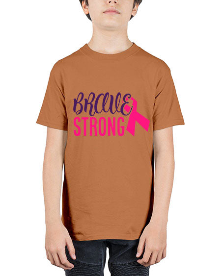 brave strong Style 15# - breast cancer - Youth Tee Unisex
