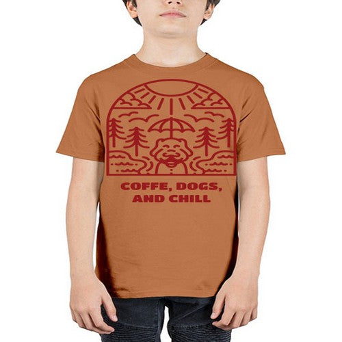 coffee, dogs, and chill 70# - dogs - Youth Tee Unisex